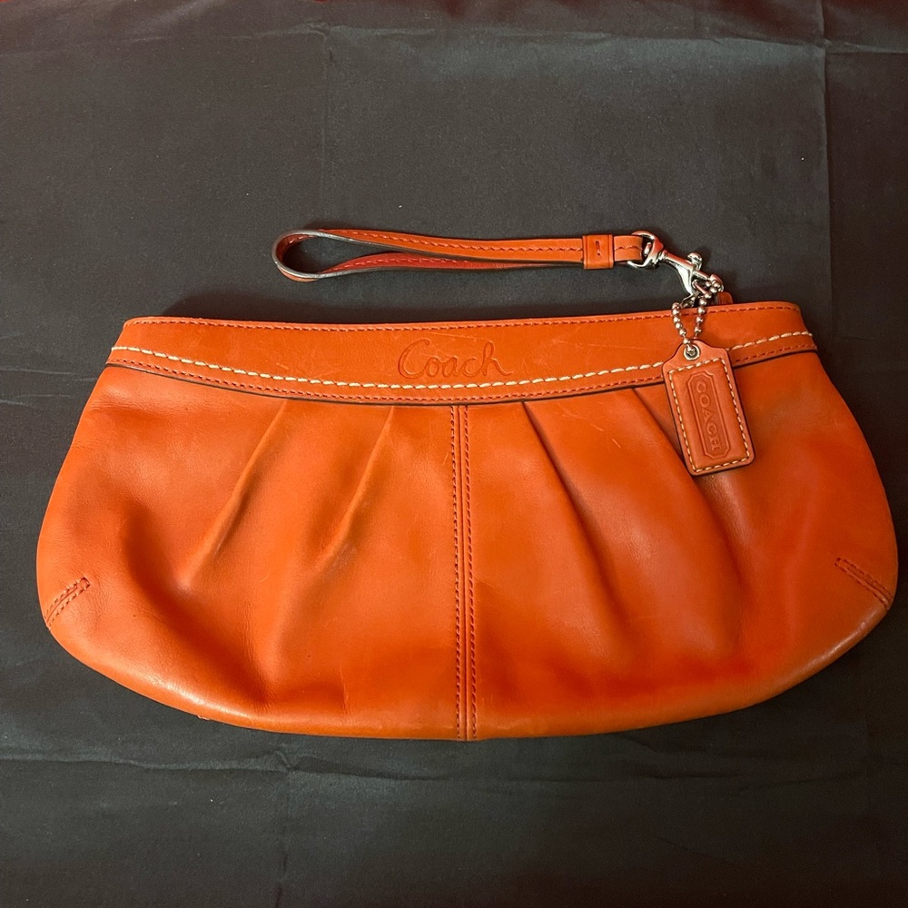 Coach Orange wristlet
